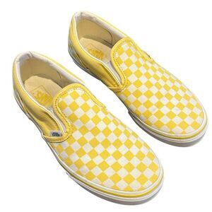 Vans Yellow and White Checkered Sneakers